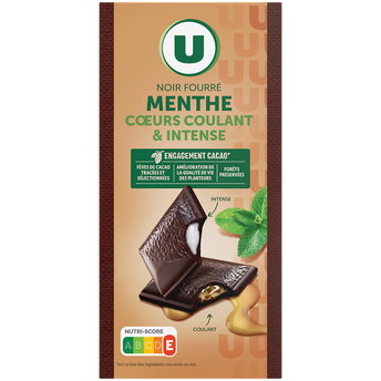 Image de U
Chocolat noir fourré bi texture menthe  Tablette de