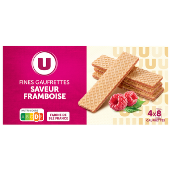 Image de U
Fines gaufrettes saveur framboise U