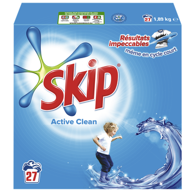 Lessive en poudre Skip Active Clean Professional 180 lavages - Lessive en  poudre