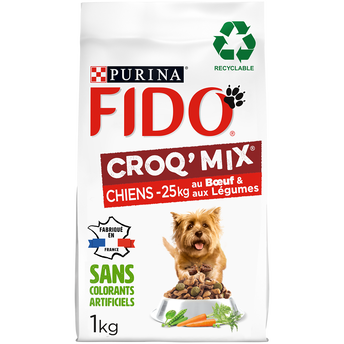 Image de Croquettes pour chien adulte CROQ MIX Boeuf, Légumes FIDO
