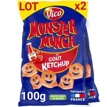 Image de Biscuits apéritifs goût Ketchup MONSTER MUNCH, sachet