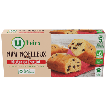 Image de U BIO
Gâteaux Mini moelleux bio aux pépites de chocolat 5 unités de 28g