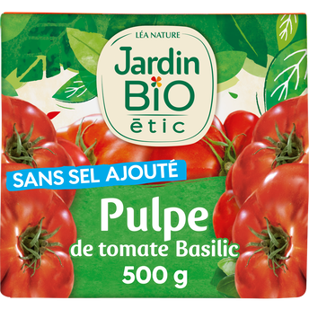 Image de Pulpe de tomate et basilic JARDIN BIO, brique de