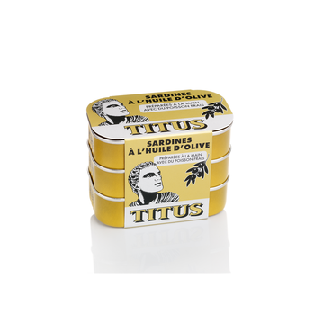 Titus Sardine À L'huile D'olive Titus, 3 Boîtes De 125g
