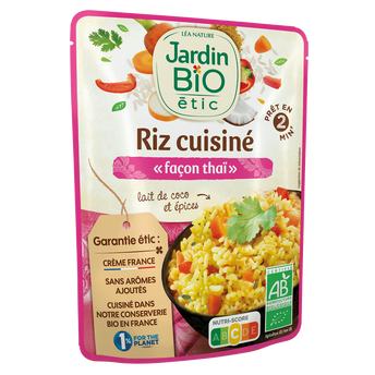 Image de Riz long cuisiné façon thai bio JARDIN BIO, doypack