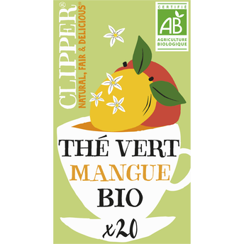 Image de Gorgeous thé vert saveur mangue bio CLIPPER, étui x20 sachets