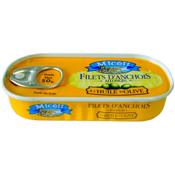 Micéli Filets D'anchois Allongés À L'huile D'olive Miceli, 50g