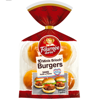 Image de Pains Burger Mini brioch' burger LA FOURNEE DOREE, x10 soit