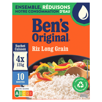 Image de Riz Sachet Cuisson Long Grain 10mn BEN'S ORIGINAL sachet cuisson 4x125g
