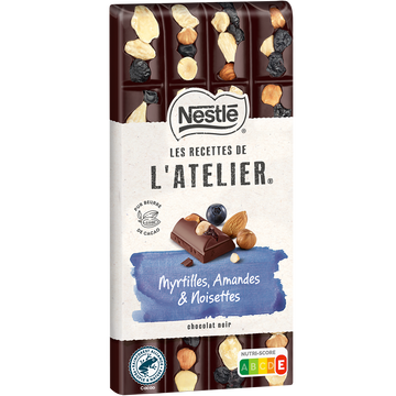 Nestlé Chocolat Noir Myrtilles Amande Noisettes Les Recettes De L Atelier Nestlé 170g