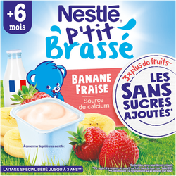 P Tit Brasse Fraise Et Banane Sans Sucre Ajoute Des 6 Mois Nestle4x100g 400g Super U Hyper U U Express Www Coursesu Com