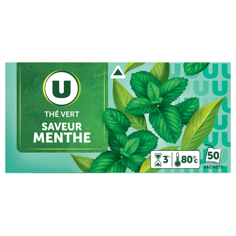 Image de U
Thé vert saveur à la menthe U - Boîte de 50