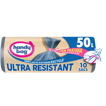 Image de Sac poubelle lien ultra résistant 80% recyclés HANDY BAG 50L