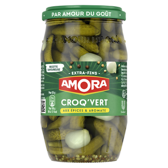 Image de Cornichons extra-fins Croq'Vert AMORA bocal