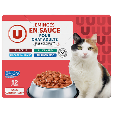 Sachets fraicheur pour chat Emincés en sauce viandes & poissons