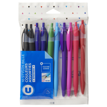 Image de U
Stylo bille retractable pack de 10 coloris