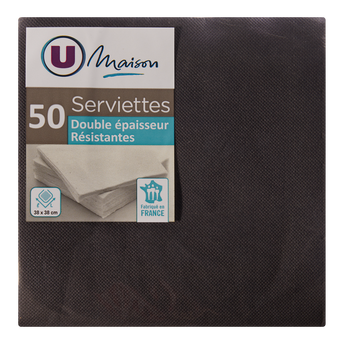 Image de U MAISON
Serviettes 38X38cm Noir