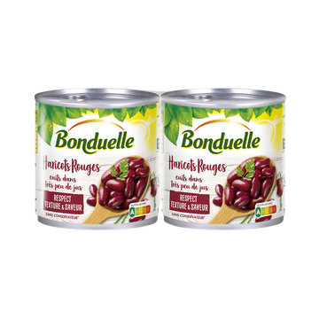 Bonduelle Haricots Rouges Sans Conservateur Bonduelle - 2 Boîtes De 250g Net Égoutté