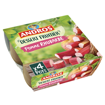 Image de Compote Pomme Rhubarbe ANDROS  -  4 pots de