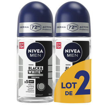 Image de Déodorant Homme anti-transpirant BLACK&WHITE INVISIBLE NIVEA MEN