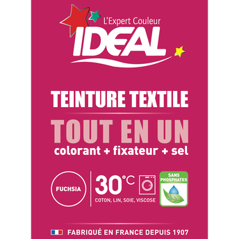 Image de Teinture textile tout en 1 mini fuchsia IDEAL, paquet de