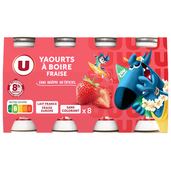 Image de U MAT ET LOU
Yaourt à boire aux fruits et aromatisé à la fraise