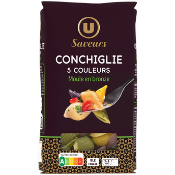 Image de U SAVEURS
Pâtes Conchiglie 5 couleurs  sachet de