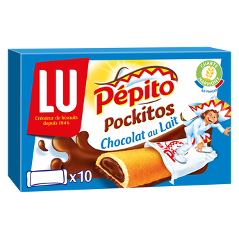 Image de Biscuits barre fourrés au chocolat au lait Pepito pockitos LU - Paquetde