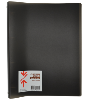 Image de Classeur souple A4 4 anneaux dos 25mm noir - PRIX