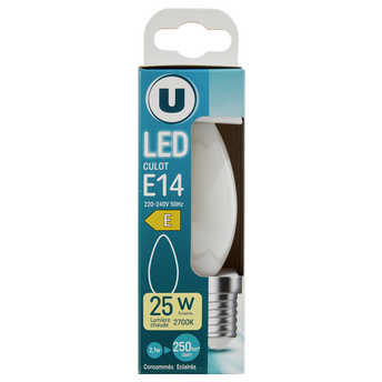 Image de U
Ampoule Led flamme 25w E14 - Opaque