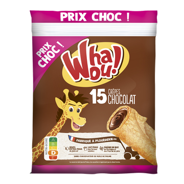 Whaou! Crêpes Fourrées Chocolat Whaou, X15 Soit 480g Prix Choc