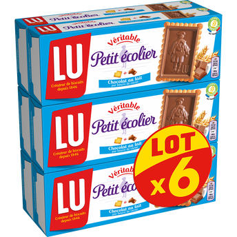 Image de Biscuits petit beurre chocolat au lait Petit Ecolier LU, 6 paquets
