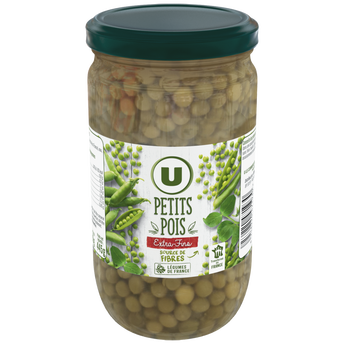 Image de U
Petits pois extra-fins - Bocal de 445g net