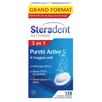 Image de Nettoyant pour appareil dentaire Pureté Active STERADENT, 128