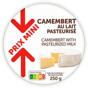 Image de Camembert au lait pasteurisé, 21% de MG, PRIX MINI