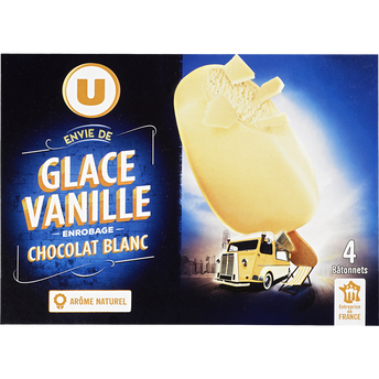 Image de U
Bâtonnets glacés envie chocolat blanc - X4