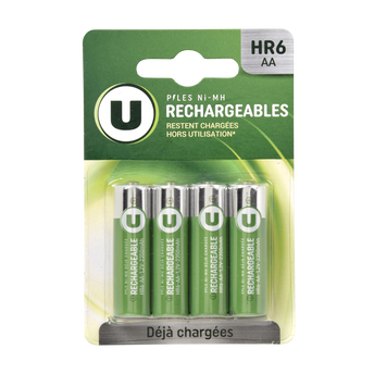 Image de U
Piles rechargeables, hr6 2400 mah, 4