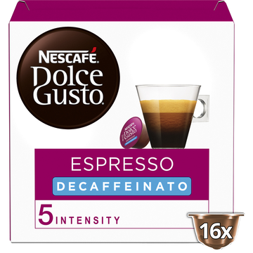 Nescafé Café Capsules Nescafe Dolce Gusto Espresso Decaffeinato N°5 - Compatible Dolce Gusto - X16