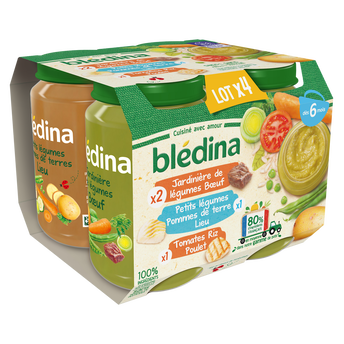 Image de Petits pots bébé légumes viandes poissons dès 6 mois BLEDINA