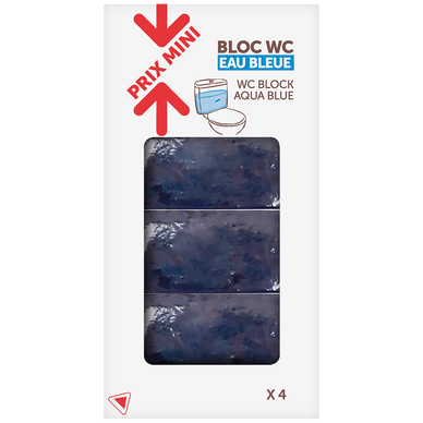 Bloc wc eau bleue 4x50g PRIX MINI - Super U, Hyper U, U Express