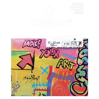 Image de Cahier à dessin CANSON, grain 125g/m2, 17x22cm, 16 pages
