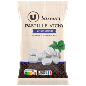 Image de U SAVEURS
Pastilles Vichy parfum menthe, sachet de