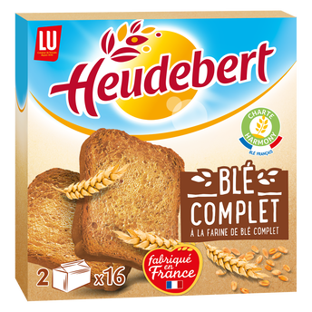 Image de Biscottes Blé complet HEUDEBERT - Paquet de 32 tranches