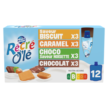 Image de Goûter laitier Chocolat, Caramel, Saveur Biscuit, Chocolat Saveur Noisette RÉCRÉ O'LÉ