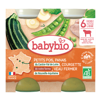 Image de Pot petits pois panais courgette veau BABYBIO