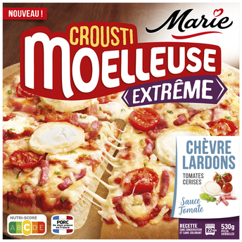 Image de Pizza sauce tomate chèvre lardons fumés tomates cerise MARIE