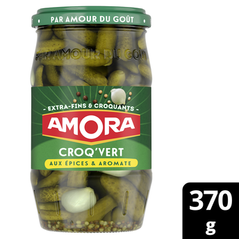 Image de Cornichons extra-fins Croq'Vert AMORA, bocal de