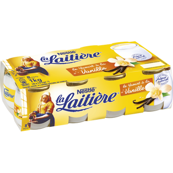 Image de Yaourts au lait entier  arôme naturel de Vanille LA LAITIERE - 8 potsde