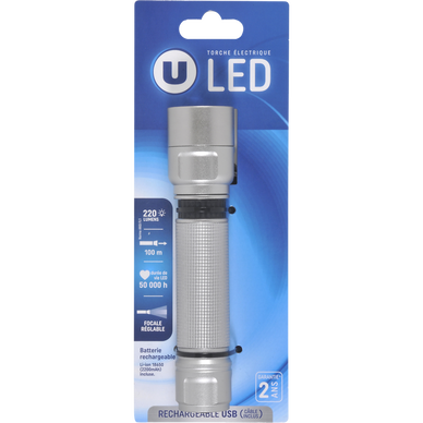 Lampe torche led rechargeable - Super U, Hyper U, U Express - www