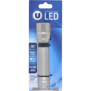 Lampe torche led rechargeable - Super U, Hyper U, U Express 